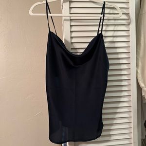 Abercrombie navy silk cowl neck tank💙